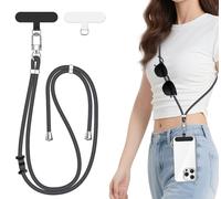 iVoler Cordino per Cellulare Universale con 2 pezzi Patch, Regolabile e Rimovibile Cordino Tracolla per Telefono, Adatto per iPhone Samsung Xiaomi e Qualsiasi Custodie per Smartphone - Grigio Scuro