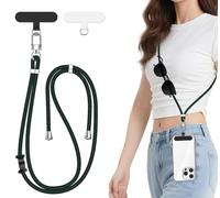iVoler Cordino per Cellulare Universale con 2 pezzi Patch, Regolabile e Rimovibile Cordino Tracolla per Telefono, Adatto per iPhone Samsung Xiaomi e Qualsiasi Custodie per Smartphone - Verde Scuro