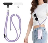iVoler Cordino per Cellulare Universale con 2 pezzi Patch, Regolabile e Rimovibile Cordino Tracolla per Telefono, Adatto per iPhone Samsung Xiaomi e Qualsiasi Custodie per Smartphone - Viola Chiaro