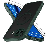 iVoler Cover Magnetica per Google Pixel 10a con 2 Pezzi Vetro Temperato, [Compatibile con MagSafe] Custodia Traslucida Posteriore Sottile Anti-Impronte Case, Opaca Verde Profondo