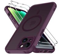 iVoler Cover Magnetica per iPhone 14 5G con 2 Pezzi Pellicola Vetro Temperato, [Compatibile con MagSafe] Custodia Traslucida Opaca Sottile Anti-Impronte MagSafe Case, Bordeaux