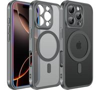 iVoler Cover Magnetica per iPhone 16 PRO, [Compatibile con MagSafe] [Protezione Antiurto di Grado Militare] Custodia Traslucida Opaca Posteriore Sottile Silicone Protettiva Case - Grigio