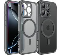 iVoler Cover Magnetica per iPhone 16 PRO Max, [Compatibile con MagSafe] [Protezione Antiurto di Grado Militare] Custodia Traslucida Opaca Posteriore Sottile Silicone Protettiva Case - Grigio