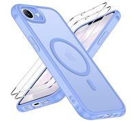 iVoler Cover Magnetica per iPhone 17e / 16e con 2 Pezzi Vetro Temperato, [Compatibile con MagSafe] Custodia Traslucida Posteriore Sottile Anti-Impronte Case,Azzurro chiaro