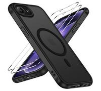 iVoler Cover Magnetica per iPhone 17e / 16e con 2 Pezzi Vetro Temperato, [Compatibile con MagSafe] Custodia Traslucida Posteriore Sottile Anti-Impronte Case, Nero