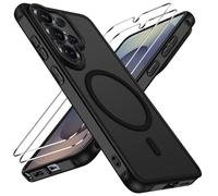 iVoler Cover Magnetica per Samsung Galaxy S25 Ultra 5G con 2 Pezzi Pellicola Vetro Temperato, [Antiurto di Grado Militare] Custodia Traslucida Opaca Sottile Anti-Impronte MagSafe Case, Opaca Nero