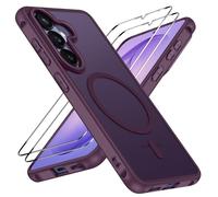 iVoler Cover Magnetica per Samsung Galaxy s26 5G con 2 Pezzi Vetro Temperato, [Compatibile con MagSafe] Custodia Traslucida Posteriore Sottile Anti-Impronte Case, Opaca Borgogna