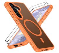 iVoler Cover Magnetica per Samsung Galaxy S26+ / S26 Plus 5G con 2 Pezzi Pellicola Vetro Temperato, [Antiurto di Grado Militare] Custodia Traslucida Opaca Sottile Anti-Impronte MagSafe Case, Arancione