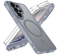 iVoler Cover Magnetica per Samsung Galaxy S26 Ultra 5G con 2 Pezzi Pellicola Vetro Temperato, [Antiurto di Grado Militare] Custodia Traslucida Opaca Sottile Anti-Impronte MagSafe Case, Grigio