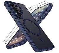 iVoler Cover Magnetica per Samsung Galaxy S26 Ultra 5G con 2 Pezzi Pellicola Vetro Temperato, [Antiurto di Grado Militare] Custodia Traslucida Opaca Sottile Anti-Impronte MagSafe Case, Blu Scuro