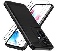 iVoler Cover per OPPO Reno11 F 5G / OPPO Reno 11F 5G con 2 Pezzi Vetro Temperato, Antiurto di Grado Militare Protettiva Custodia, Sottile Morbida in Silicone TPU Anti-Impronte Anti-Graffio Case, Nero