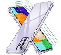 iVoler Cover per Samsung Galaxy A52 4G / 5G / A52S 5G, Antiurto Custodia con Paraurti in TPU Morbido e 3 Pezzi Pellicola Vetro Temperato, Ultra Sottile Trasparente Silicone Protettiva Case