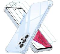 iVoler Cover per Samsung Galaxy A53 5G, Antiurto Custodia con Paraurti in TPU Morbido e 3 Pezzi Pellicola Vetro Temperato, Ultra Sottile Trasparente Silicone Protettiva Case