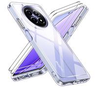 iVoler Cover Trasparente Anti Ingiallimento per Realme 12 5G / Realme 12x 5G con 2 Pezzi Pellicola Vetro Temperato, [Antiurto di Grado Militare] HD Chiaro Custodia Sottile Anti-Graffio Bumper Case