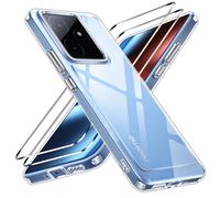 iVoler Cover Trasparente Anti Ingiallimento per Realme GT 7 / Realme GT 7T con 2 Pezzi Pellicola Vetro Temperato, [Antiurto di Grado Militare] HD Chiaro Custodia Sottile Anti-Graffio Bumper Case