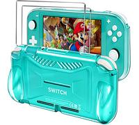 iVoler Custodia per Nintendo Switch Lite, 1 Custodia Protettiva TPU Comfort con 2 Pezzi Pellicola Vetro Temperato, Transparent Case Antiurto e Resistente Ai Graffi