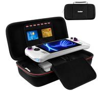 iVoler Custodia protettiva compatibile con ASUS ROG Ally X / ASUS ROG Ally / Nintendo Switch 2, custodia rigida protettiva da viaggio portatile adatta per accessori, inclusi 7 slot per sched, Nero