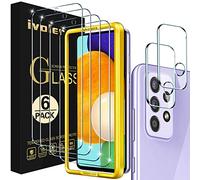 iVoler Set di 4 vetri temperati compatibili con Samsung Galaxy A52 5G / 4G / A52S 5G, con [2 pezzi] fotocamera posteriore protettiva e kit di installazione in omaggio, pellicola protettiva per schermo