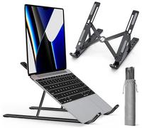 iVoler Supporto PC Portatile, Porta PC Pieghevole, Laptop Stand con 6 Tipi di Angoli Regolabili, Alluminio Ventilato Supporto per Porta Computer/MacBook/PRO/Air/iPad Laptop, 10-15,6" - Nero
