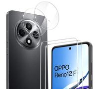 iVoler Vetro Temperato per Oppo Reno 12F 4G / 5G / Oppo Reno 12 FS 4G / 5G, 2 Pezzi Pellicola Protettiva con 2 Pezzi Pellicola Fotocamera, Durezza 9H, Anti Graffio, HD Chiaro, Senza Bolle