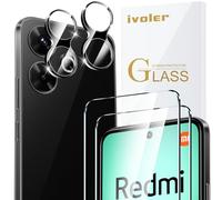iVoler Vetro Temperato per Xiaomi Redmi 13 4G / Poco M6 4G, 2 Pezzi Pellicola Protettiva con 2 Pezzi Pellicola Fotocamera, Durezza 9H, Anti Graffio, HD Chiaro, Senza Bolle