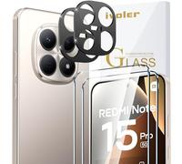 iVoler Vetro Temperato per Xiaomi Redmi Note 15 PRO 5G (Non per Redmi Note 15 PRO 4G), 2 Pezzi Pellicola Protettiva con 2 Pezzi Pellicola Fotocamera, Durezza 9H, Anti Graffio, HD Chiaro