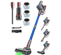Ivormentico Aspirapolvere Senza Fili, 50Mins/40KPA Scopa Elettrica Senza Fili, Aspirapolvere con LED Verde, Aspirapolvere Verticale con Batteria Rimovibile per Tappeti/Peli Animali, Blu Scuro