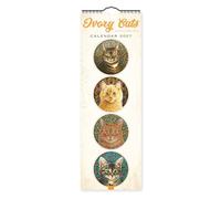 Ivory Cats - Gemalte Katzen - Slimline-Kalender 2027 - Original Flame Tree Publishing-Kalender Slimeline [Mehrsprachig] [Kalender]: Original Flame ... Slimeline [Mehrsprachig] [Kalender]