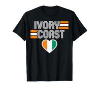 Ivory Coast Flag Heart National Pride Maglietta