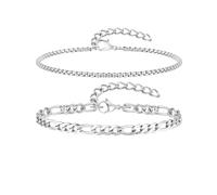 IVSDCFVLK Braccialetti da uomo Catena impermeabile e braccialetto cubano con anelli regali alla moda