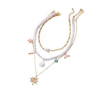 IVSDCFVLK Collana Ciondolo Boho Sunburst a strati per donne Boho Colorato Ciondolo smaltato Summer Beach Festival Regalo Regali di gioielli