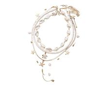 IVSDCFVLK Collana impilabile in argilla barocca per donne Uomo Tendenza a nappine con nappine a stella di tendenza Ocean Beach