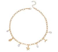 IVSDCFVLK Collana irregolare con conchiglia di stella marina con coda di pesce per donne uomini Collar a catena estiva Bohemia Bohemia