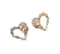 IVSDCFVLK Orecchini per donne Love Pearl Stud Alla moda Crystal Love Heart Personality Party Gift Banchetto
