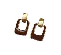 IVSDCFVLK Orecchini per donne Vintage Hollow Brown Square Drop Geometry Metal Trend Classici regali per la festa di matrimonio femminile