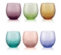 IVV SET 6 BICCHIERI ACQUA 25 CL IN PASTA DI VETRO - MULTICOLOR