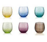 IVV Set 6 Bicchieri Acqua Vino Trasparente Multicolore Vetro 25 cl