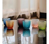 IVV Tricot Set 6 Bicchieri Acqua Vetro Soffiato Colorato 300ml
