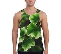 Ivy Blossoms - Gilet da allenamento da uomo, ad asciugatura rapida, traspirante, per spiaggia, sport, abbigliamento casual quotidiano, Nero , L