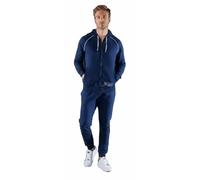 IVY OXFORD Tuta Uomo Completa, Tuta Uomo In Felpa Di Cotone, Adatta Alle 4 Stagioni in 100% Cotone, Tuta Uomo Sportiva, Estate ed Inverno (M, FL1 NAVY)