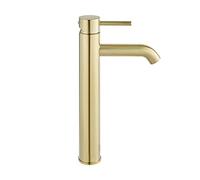 Ivy - Rubinetto da bagno ad arco alto con foro singolo, in oro spazzolato