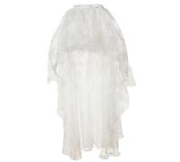 IVYARD Gonna Corta Irregolare sul Davanti e Lunga Dietro Irregolare del Nuovo Stile Estivo, Gonna Sottile Ricamata in Pizzo di Grandi Dimensioni, Gonna Sottile Lunga Fino al Pavimento-Bianco-S