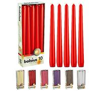 Ivyline Bolsius 103600352241 Candele 245 x 24 mm, confezione da 10, colore: Rosso