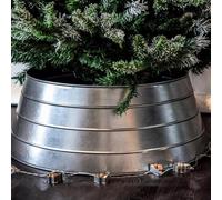 Ivyline - Gonna per albero di Natale, in metallo, zincata, 67 x 67 x 25 cm, colore: Grigio