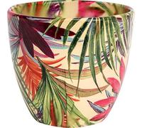 Ivyline Vaso per Piante, Ceramica, Crema/Rosa/Verde, 14.5 cm