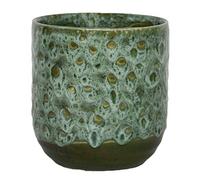 Ivyline Vaso per piante smaltato contemporaneo, 13 cm di diametro, con design ruvido effetto craquelé, vaso da fiori per interni, per cactus, piante grasse e piccole piante da appartamento, color