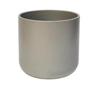 Ivyline Vaso Rotondo Lisbona, Grigio Chiaro, Impermeabile e Resistente, Vaso da Fiori in Ceramica Smaltata di Alta qualità Contemporaneo, per Interni, Altezza 26 cm x profondità 26 cm