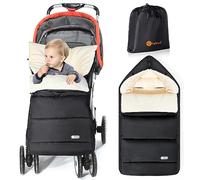 Ivywind Sacco Passeggino Universale, Impermeabile Sacco Invernale Passeggino con Cerniera Regolabile, Inverno Coprigambe Passeggino Universale, Lavabile e Staccabile, Caldo, Nero e Bianco