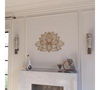 IWA CONCEPT Decorazione da parete in metallo con mandala 3D | decorazione floreale di loto per la casa | decorazione per il soggiorno | regalo di Capodanno | (66,8 x 43,2 cm | 67 x 43 cm, oro)