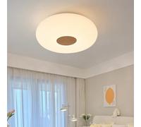 IWANTDO Plafoniera a LED Legno Camera da letto Dimmerabile con Telecomando Lampada da soffitto Moderna Minimalista per Corridoio Soggiorno Sala da pranzo Casa di campagna Plastica Bianca Luce (30cm)